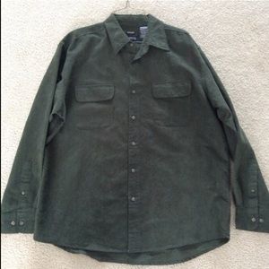Dark green suede shirt large